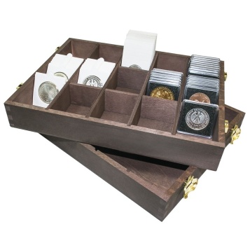 Wooden box for coin holders 50×50