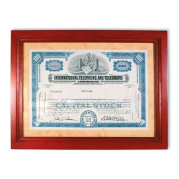 Stock Certificate and Frame