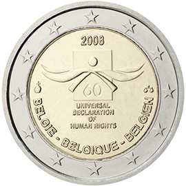 Belgia 2€ 2008 Inimõigused