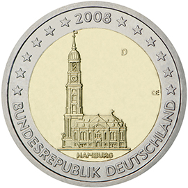 Saksamaa 2€ 2008 F Hamburgi liidumaa