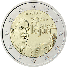 Prantsusmaa 2€ 2010 Gaulle