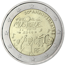 Prantsusmaa 2€ 2011 muusikapäev