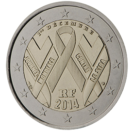 Prantsusmaa 2€ 2014 AIDS