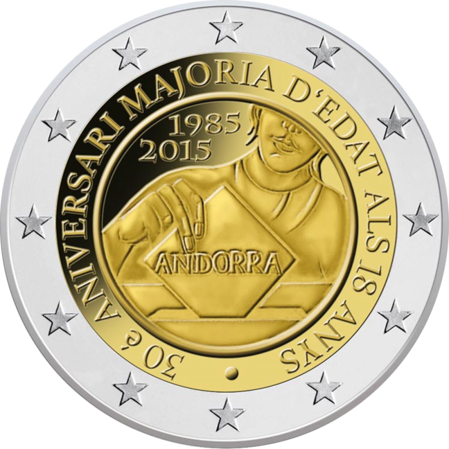 Andorra 2€ 2015 valimisõigus mündikaart