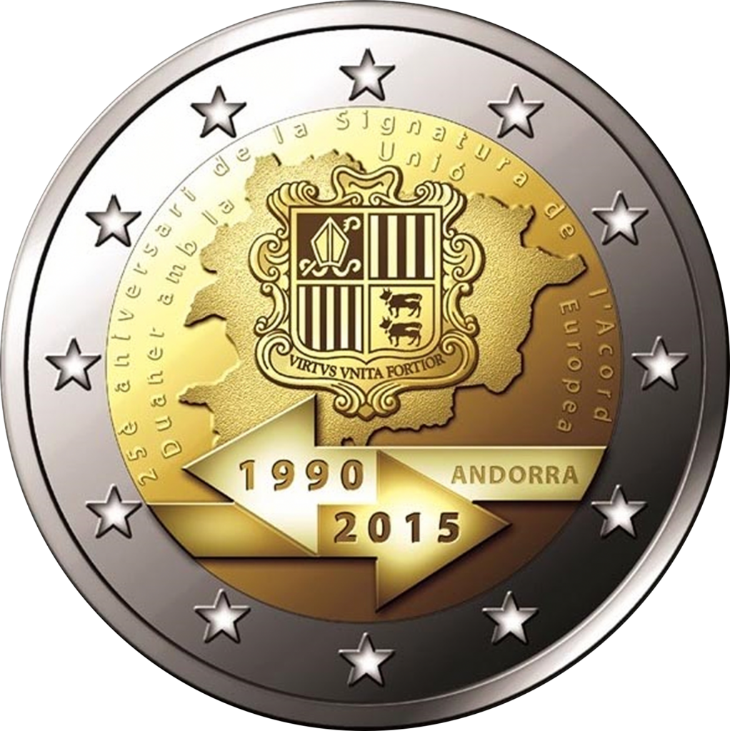 Andorra 2€ 2015 tolliõigus mündikaart