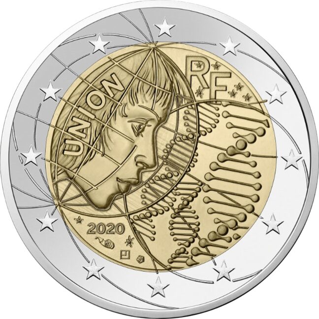 Prantsusmaa 2€ 2020 meditsiiniuuringud mündikaart