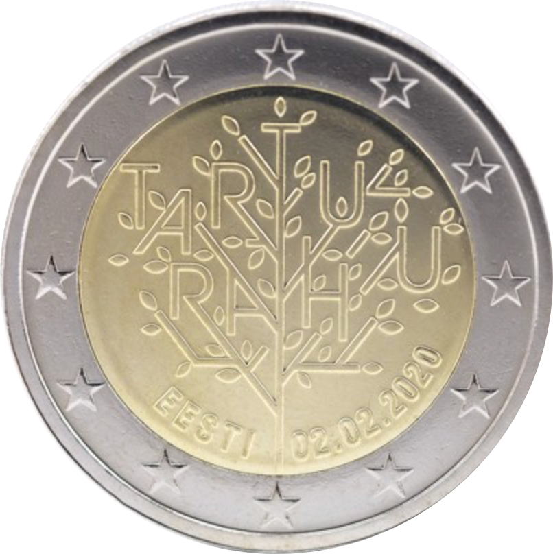 Eesti 2€ 2020 Tartu rahu 100